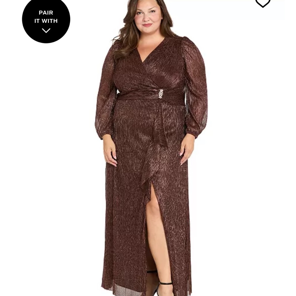 R&M Richards Shimmering Brown Evening Gown - Picture 5 of 5